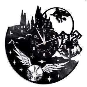 Harry Potter Vinyl Record Cut Out Wall Clock New In Box